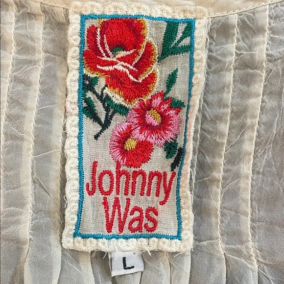 Johnny Was Cream Embroidered Lace Detail Women's Tunic Top or Dress - Picture 4 of 4